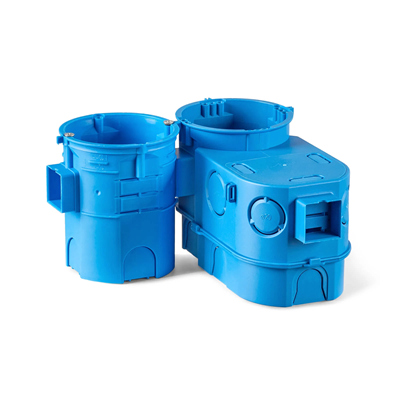 Flush-mounted serial box S60G fi60mm deep, 80mm blue