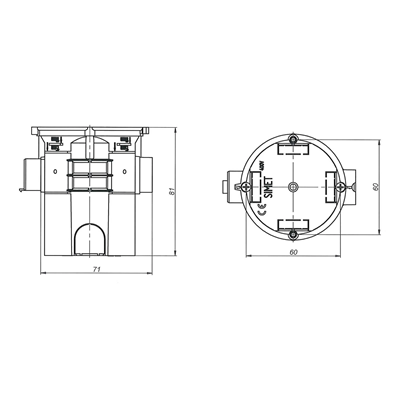 Flush-mounted serial box with screws S60GFw fi60mm deep orange