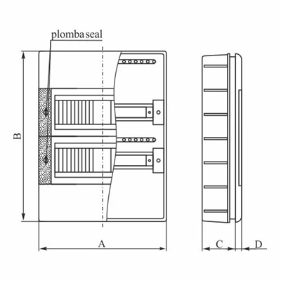 Flush-mounted switchgear SRp-2x18 (36) (N+PE)
