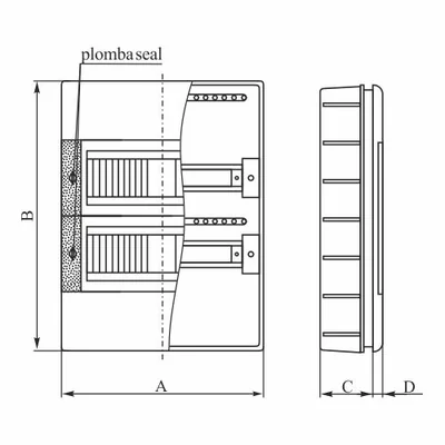 Flush-mounted switchgear SRp-3x12 (36) (N+PE)