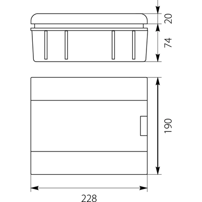 Flush-mounted switchgear SRp-8 (N+PE)