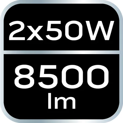 Foco doble 2x50W SMD LED 8500lm 230V sobre un soporte de 1,8 m