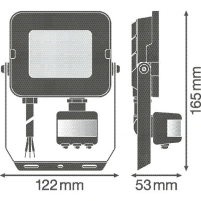 Foco FLOOD COMPACT SENSOR V 20W 840 SYM 100 negro
