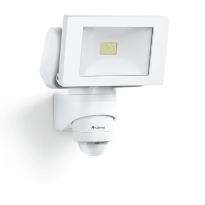 Foco LED Steinel LS 150 S con sensor PIR, 13,7 W, 4000 K, 1375 lm, IP44, IK03, 230 V, blanco/aluminio