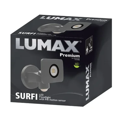 Foco LED SURFI PREMIUM 20W 1400lm color natural IP54 gris con sensor PIR