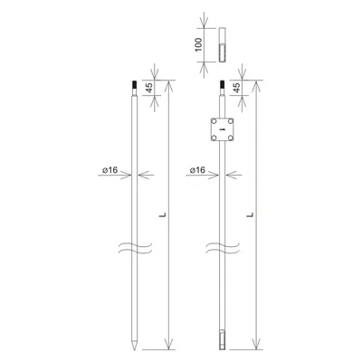 Folded earth electrode set fi16 / 2x1500mm + hot-dip galvanized earth connection