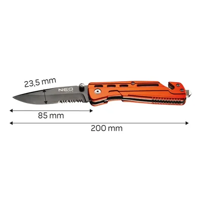 Folding knife with lock, with belt blade