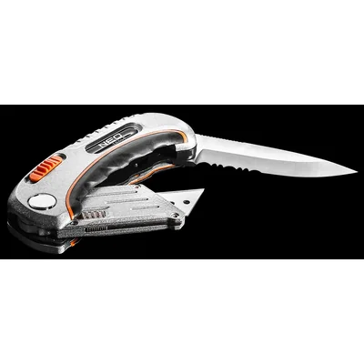 Folding utility knife, trapezoidal blade + knife, nylon case + 5 blades
