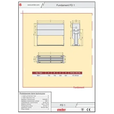 Fondation en polyester pour logement conforme à la norme DIN 43629 taille 1.