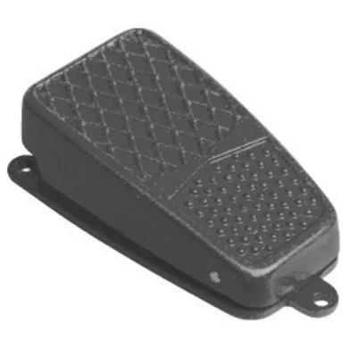 FOOT SWITCH 175X82 ALUMINUM BLACK (1NO/1NC) 15A