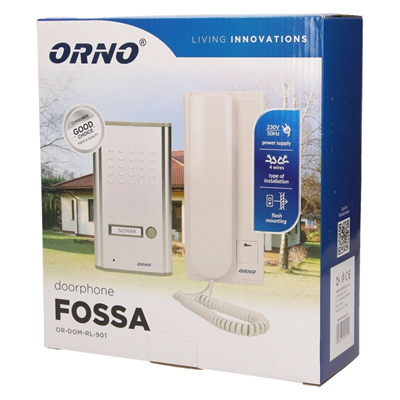 FOSSA Conjunto de intercomunicación unifamiliar, empotrado, blanco