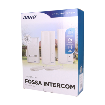 FOSSA INTERCOM Single-family flush-mounted intercom set with intercom, white