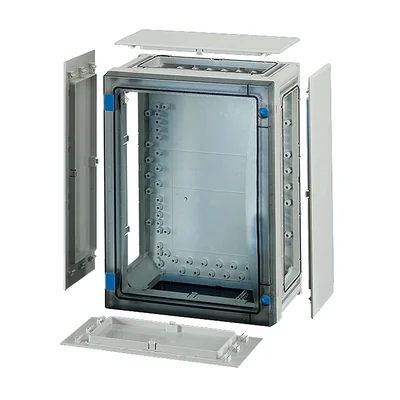 FP 0211 Carcasa vacía Enystar, IP 65, tamaño 2 - 276x366x186, puerta transparente, con paredes