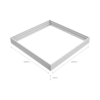FRAME FOR SURFACE MOUNTING OF ALGINE SLIM / BACKLIGHT LUMINAIRES 600x600x70mm WHITE foldable