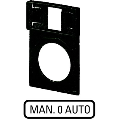 Frame with description plate: MAN. 0 AUTO, Q25TS-397