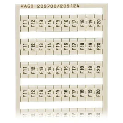 Frame with markers 10xF11 - .F20 5pcs.