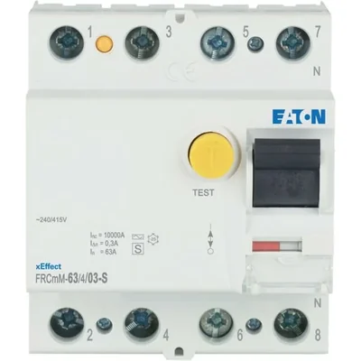 FRCmM-63/4/03-S Residual Current Circuit Breaker 10kA, In=63A, IΔN=0.3A, Type S, 4-pole. FRCmM Series