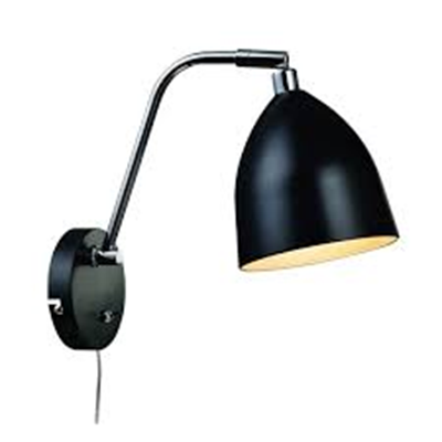 FREDRIKSHAMN Lampa ścienna E27 IP20 czarna