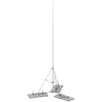 Free-standing lightning protection mast on a tripod H=10000 mm fi42.4/33.7/18/16/10 RP: I