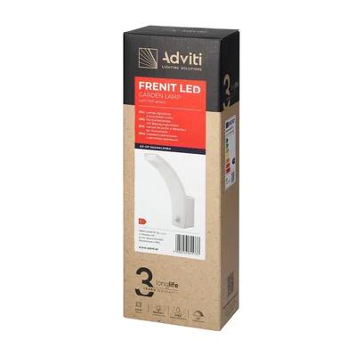 FRENIT LED 20W, lampe de jardin avec détecteur de mouvement, 2000 lm, IP65, 4000K, intensité variable, blanc