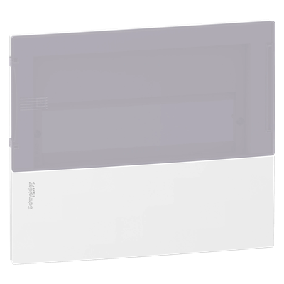 Front panel of Mini Pragma MIP-1-12-G flush-mounted housing gray door 1 row 12 modules/row