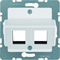 Front plate for KRONE modular socket, white gloss