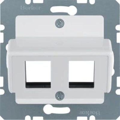 Front plate for KRONE modular socket, white gloss