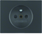 Front plate with contact apertures for grounded socket anthracite matt, varnished