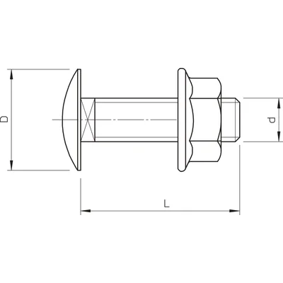 FRSB 6x12 A4 Mushroom Head Bolt with Combination Nut