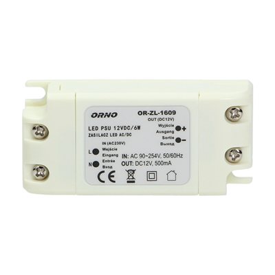 Fuente de alimentación LED AC/DC, 6W, IP20