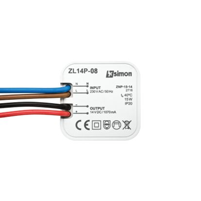 Fuente de alimentación LED de pared 14V 8W