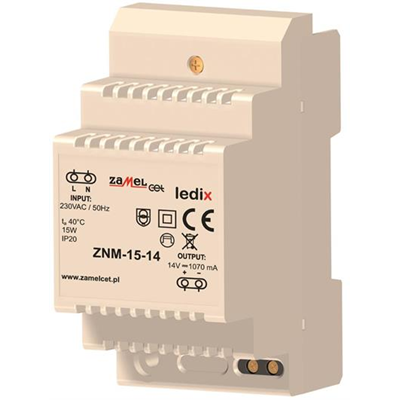 Fuente de alimentación LED modular 14V CC 15W