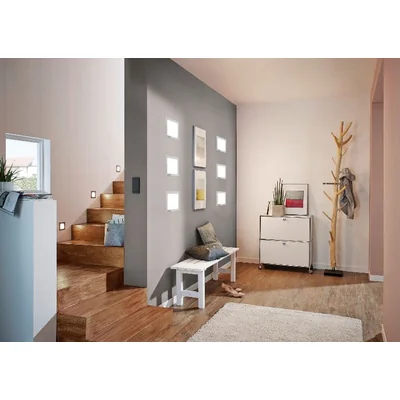 FUEVA 1 Recessed ceiling lamp 10.5x10.5cm IP20 warm white satin nickel