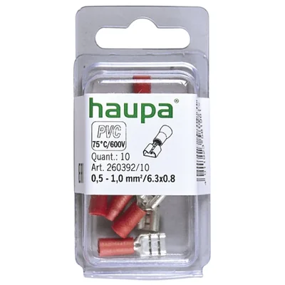 Funda aislante 0,5-1,0/6,3x0,8 PVC rojo