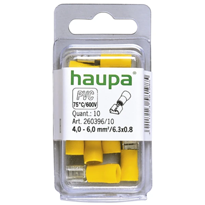 Funda aislante 4,0-6,0/6,3x0,8 PVC amarillo