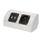 Furniture socket 230V+2xUSB aluminum silver