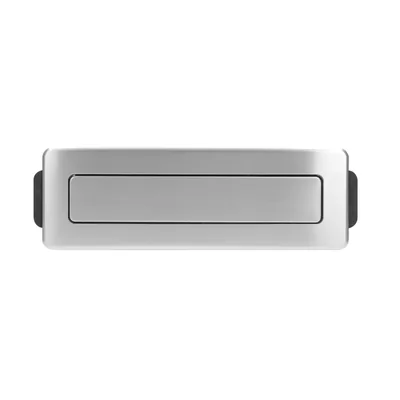 Furniture socket extending from the tabletop with a flat milled edge, USB charger and 2m cable, 3x2P+Z, 2 x USB (type A, 2.4A), 3x1.5mm2, black and silver, INOX