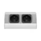 Furniture socket without switch, with grounding 2x230V, aluminum grey