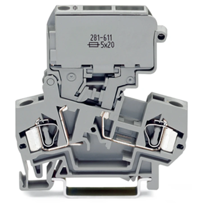 Fuse terminal block 4mm² gray 5x20mm