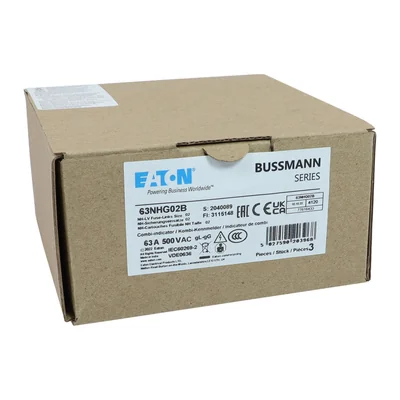 Fusible 63NHG02B NH02 63A 500V GL/GG à double indicateur