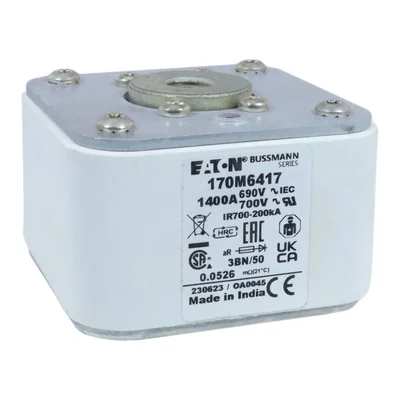 Fusible à action rapide 170M6417, 1400 A, 690 V CA, calibre 3, aR, IEC, UL, simple section