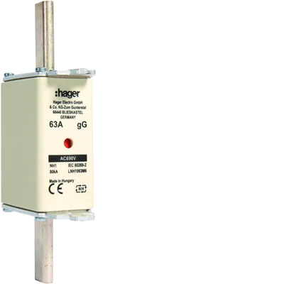 Fusible à lame NH1, porte-fusible à double indicateur non isolé gG 63A 690 V CA