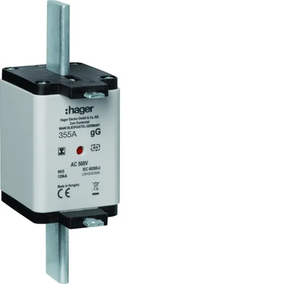 Fusible de cuchilla NH3 gG con indicador central, mango aislado, 355 A 500 V