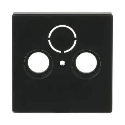 Futura copertura per prese antenna con 2 connessioni RTV/SAT, nero opaco