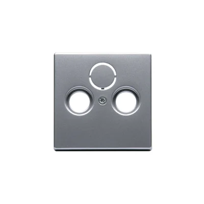 FUTURE Cache pour prises d'antenne Avec 2 connexions RTV/SAT Aluminium argent