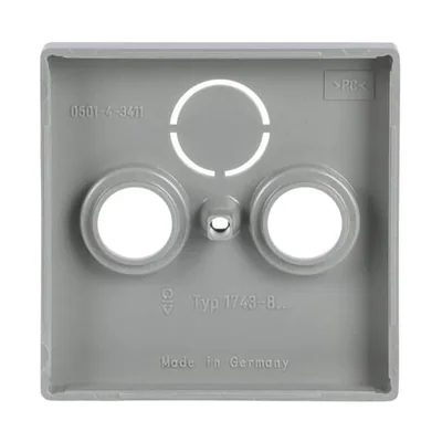 FUTURE Cover for antenna sockets With 2 RTV/SAT connections Aluminum silver
