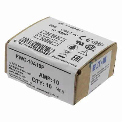 FWC-10A10F Rychlá vložka, 10 A, AC 600 V, 10 x 38 mm, aR, UL