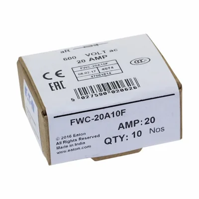 FWC-20A10F Inserto rapido, 20 A, CA 600 V, 10 x 38 mm, aR, UL