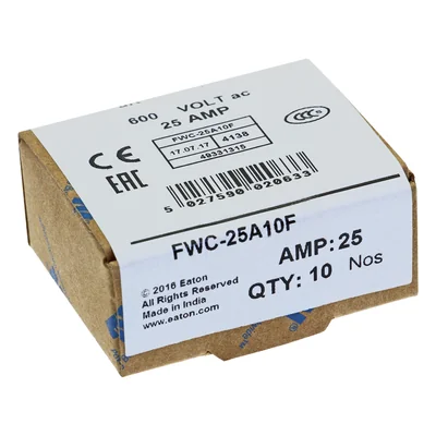 FWC-25A10F Fast insert, 25 A, AC 600 V, 10 x 38 mm, aR, UL