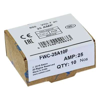 FWC-25A10F Wkładka szybka, 25 A, AC 600 V, 10 x 38 mm, aR, UL